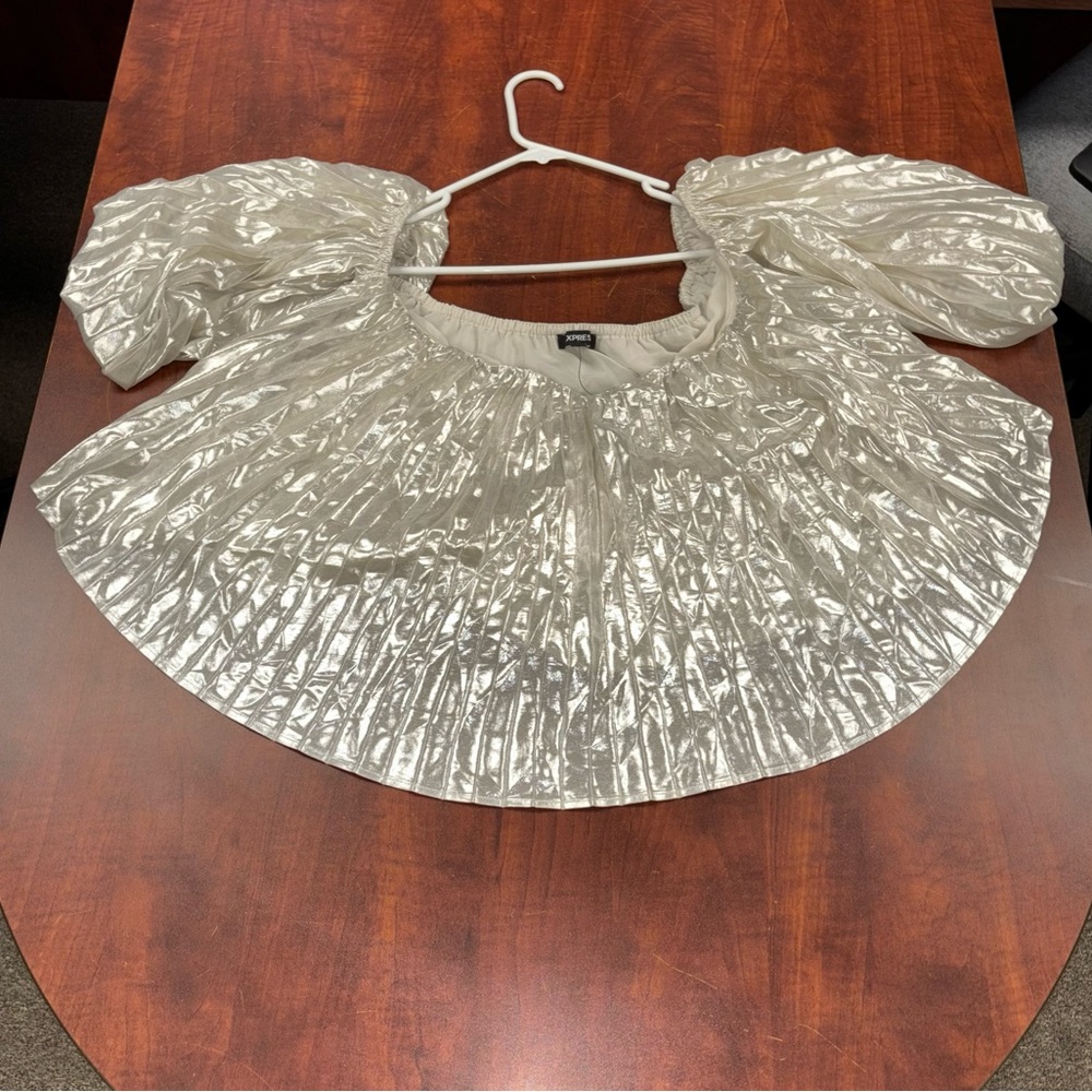 EXPRESS crop top blouse - Picture 3 of 9